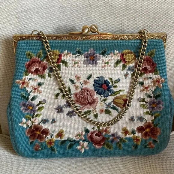 1950s/60s Christine of Detroit Needle Point Tapestry Bag